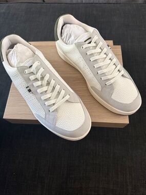 NWT Men’s Size 7.5 Ben Sherman Martin Low-Top White/Grey/Army Leather Sneakers